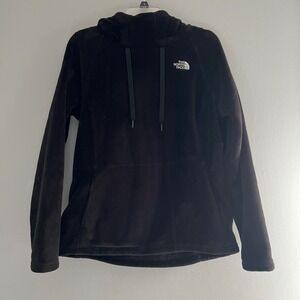 The North Face Osito Fitted Pullover Hoodie Womens Large Black Pile High Fleece